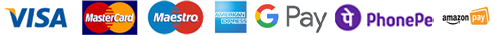 Accepted payment methods: Visa, MasterCard, Maestro, American Express, G Pay, PhonePe, Amazon Pay